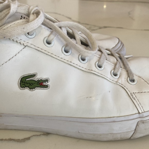 Lacoste white leather trainers, Men's Size 10 - Picture 2 of 11